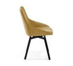 Chaise pivotante Jenna jaune moutarde et pieds en acier noir
