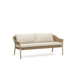 Pola set, 2 seater sofa & 2 armchairs in solid eucalyptus and faux-rattan