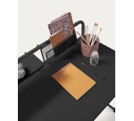 Escritorio Foreman melamina acabado negro patas de acero acabado negro 98 x 46 cm