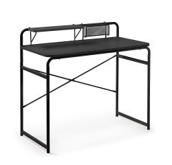 Escritorio Foreman melamina acabado negro patas de acero acabado negro 98 x 46 cm