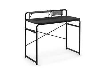 Bureau Foreman en mélamine finition noire et pieds en acier noir 98 x 46 cm