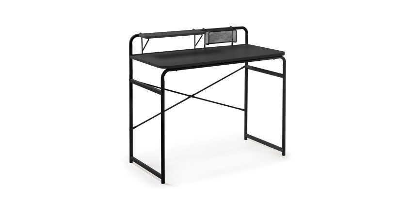 Escritorio Foreman melamina acabado negro patas de acero acabado negro 98 x 46 cm