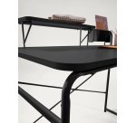 Escritorio Foreman melamina acabado negro patas de acero acabado negro 98 x 46 cm