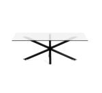 Table basse Argo 130 x 70 cm en verre et pieds noir
