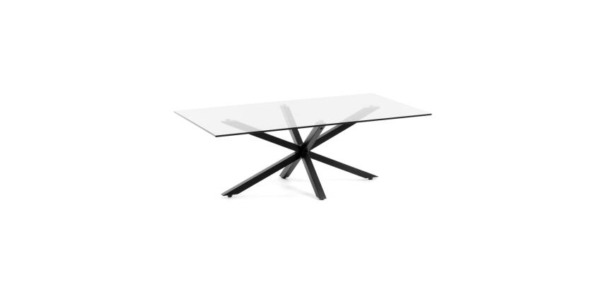 DE_Table basse Argo 130 x 70 cm en verre et pieds noir