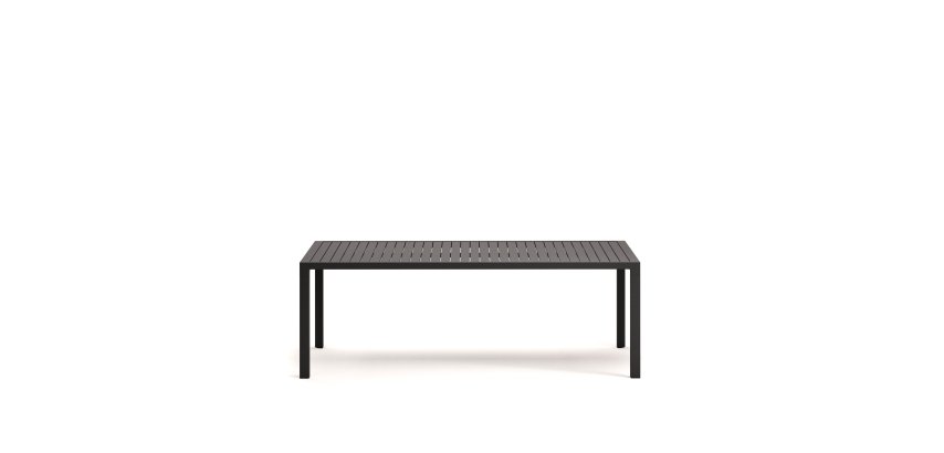 Table d'extérieur rectangle Culip - structure aluminium - L 220 x P 100 cm grise