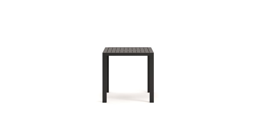 Culip aluminium outdoor table in powder coated grey finish, 77 x 77 cm