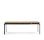 Table d'extérieur extensible Canyelles - bois - pieds métal noir mat 180(240) x 100 cm