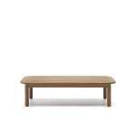Table basse 100 % d'extérieur Sacova en bois d'eucalyptus massif 140 x 89 cm