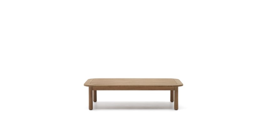 Table basse 100 % d'extérieur Sacova en bois d'eucalyptus massif 140 x 89 cm