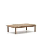 Table basse 100 % d'extérieur Sacova en bois d'eucalyptus massif 140 x 89 cm
