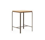 Table haute d'extérieur Salguer - bois acacia massif  pied acier marron L 70 x P 70 cm