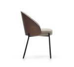 Eamy light brown chair in an ash wood veneer with a wenge finish and black metal