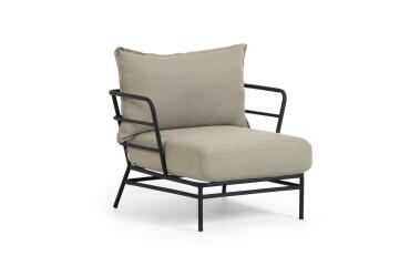 Mareluz black steel armchair