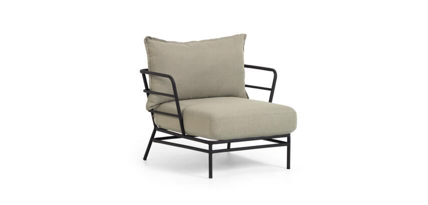 Mareluz black steel armchair
