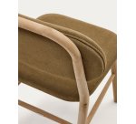 Chaise Helda en chenille verte et bois de chêne