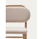 Chaise Helda en chenille beige et bois de chêne