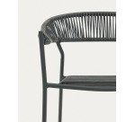Chaise de jardin Futadera en corde synthétique grise et acier peint gris