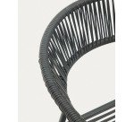 Chaise de jardin Futadera en corde synthétique grise et acier peint gris