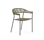 Futadera outdoor chair in green synthetic cord and green painted steel