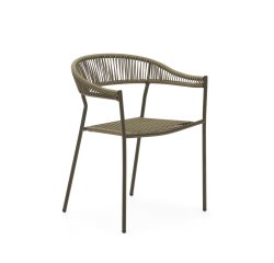 Futadera outdoor chair in green synthetic cord and green painted steel