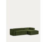 Canapé Blok 3 places vert méridienne à droite 300 cm