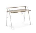 Bureau Aarhus en mélamine finition naturelle et pieds en acier blanc 115 x 60 cm