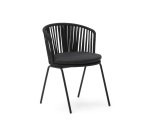 Chaise d'extérieur Saconca en corde et acier finition peinture noire