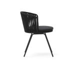 Chaise d'extérieur Saconca en corde et acier finition peinture noire
