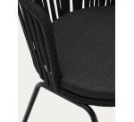 Chaise d'extérieur Saconca en corde et acier finition peinture noire