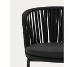 Chaise d'extérieur Saconca en corde et acier finition peinture noire