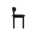 Nebai chair in black fleece and solid oak wood structure with black finish