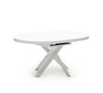 Table Vashti ronde en verre MDF et pieds blancs Ø 120 - 160 cm