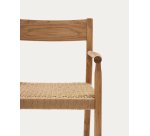Chaise Yalia en bois de chêne avec finition naturelle et siège en corde