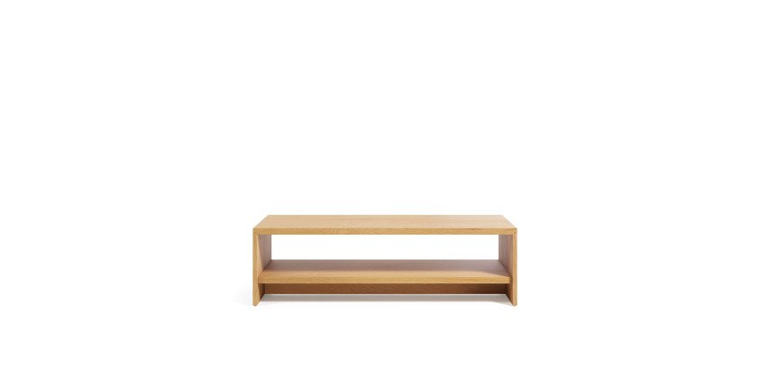 Table basse Abilen en placage de chêne 120 x 60 cm