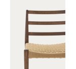 Chaise Analy en bois de chêne avec finition noyer et siège en corde