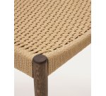 Chaise Analy en bois de chêne avec finition noyer et siège en corde