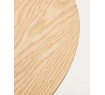 Watse set of 2 side tables in oak wood veneer and matte white metal, Ø 40 cm/Ø 48 cm