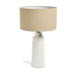 Mijal ceramic table lamp with a white finish