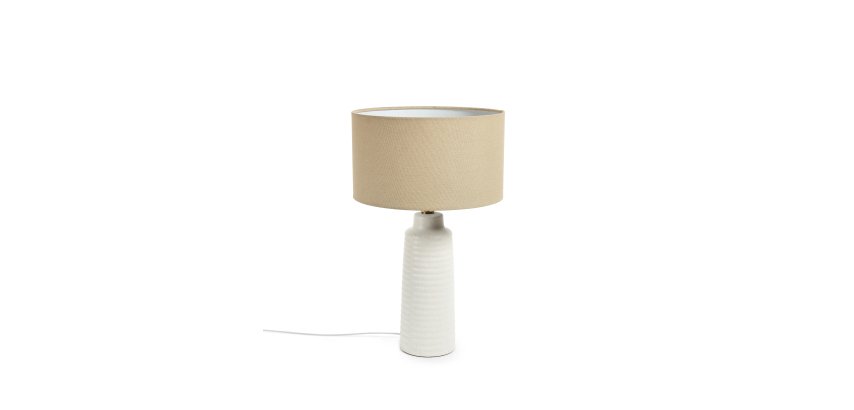 DE_Lampe de table Mijal en céramique finition blanche