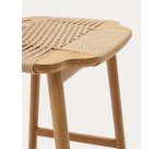 Tabouret Enit en corde papier beige et bois de chêne finition naturelle 65 cm