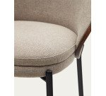 Tabouret Eamy marron clair placage de frêne finition wengué et métal noir hauteur 65 cm