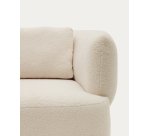 Fauteuil Martina en bouclette écru avec coussin