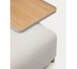 Bandeja grande Compo en chapa de roble con acabado natural y estructura de metal gris