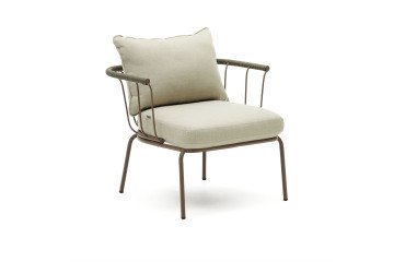 DE_Fauteuil Salguer en corde et acier finition peinture marron