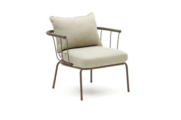 Fauteuil Salguer en corde et acier finition peinture marron