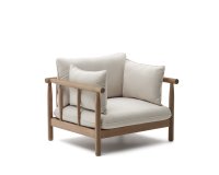 Fauteuil d'extérieur Sacova en bois d'eucalyptus massif