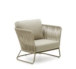 Fauteuil d'extérieur Saconca en corde et acier galvanisé vert