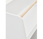 Bibliothèque Serwa en MDF blanc avec pieds et barre en bois de pin