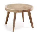 Table d'appoint Wellcres en bois de mungur massif Ø 65 cm